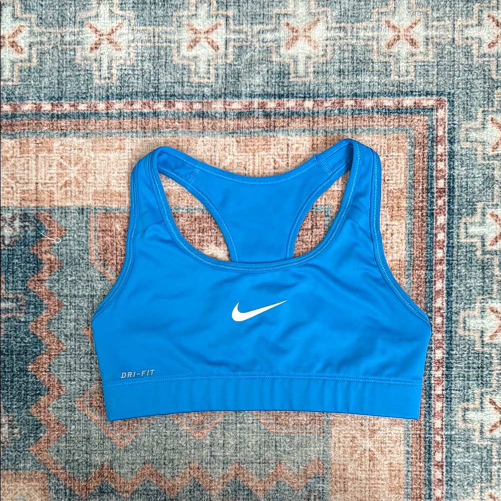 Nike Swoosh Vibrant Blue Dri-Fit Sports Bra